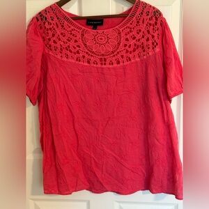 Lane Bryant- Fun N' Flirty Pink Crochet Top ~ Size 22- Like new!